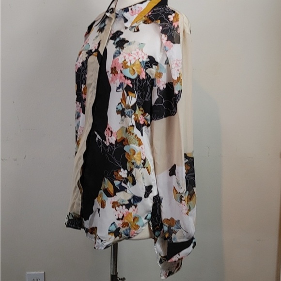 3.1 Philip Lim Target floral button up blouse L - Picture 2 of 7